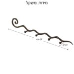 תרשים מידות למתלה מסולסל NADIR – רוחב 35 ס"מ, עומק 3 ס"מ, משקל 230 גרם