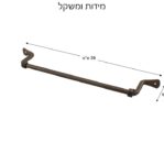 שרטוט מידות למתלה מגבות 39 ס"מ – NADIR