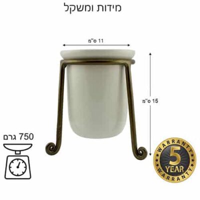 כוס מונחת למברשת שיניים נפחות ברזל - ברונזה