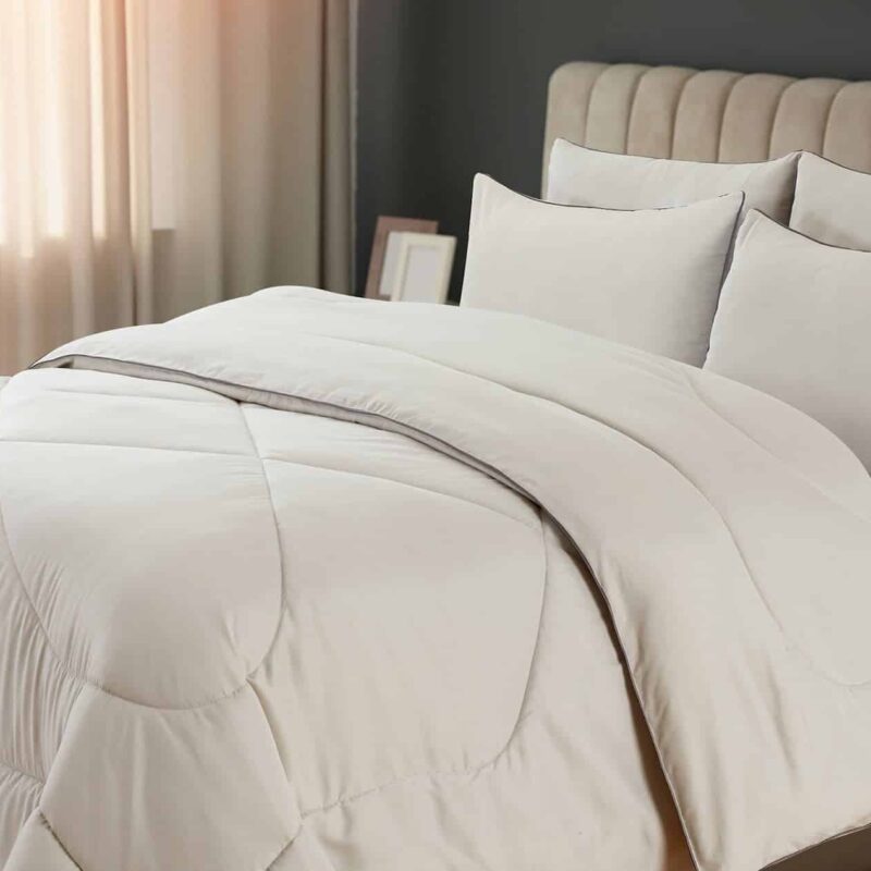 נאיה – סט מצעים פוך ממולא – אפור בהיר