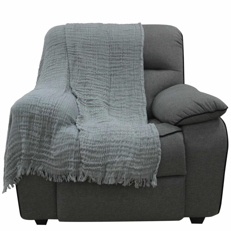 שמיכת פינוק דייזי - אפור בהיר