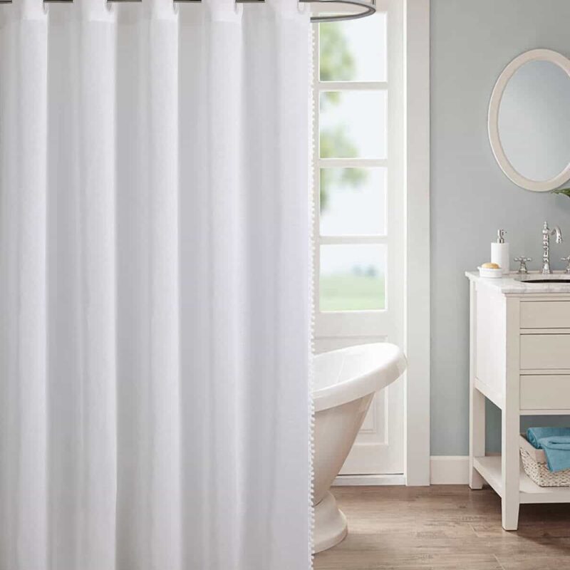 וילון אמבטיה – מרקיז לבן