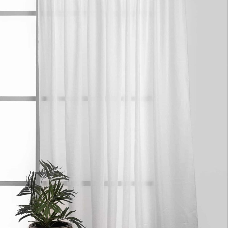 וילון לורנס השחלה – לבן