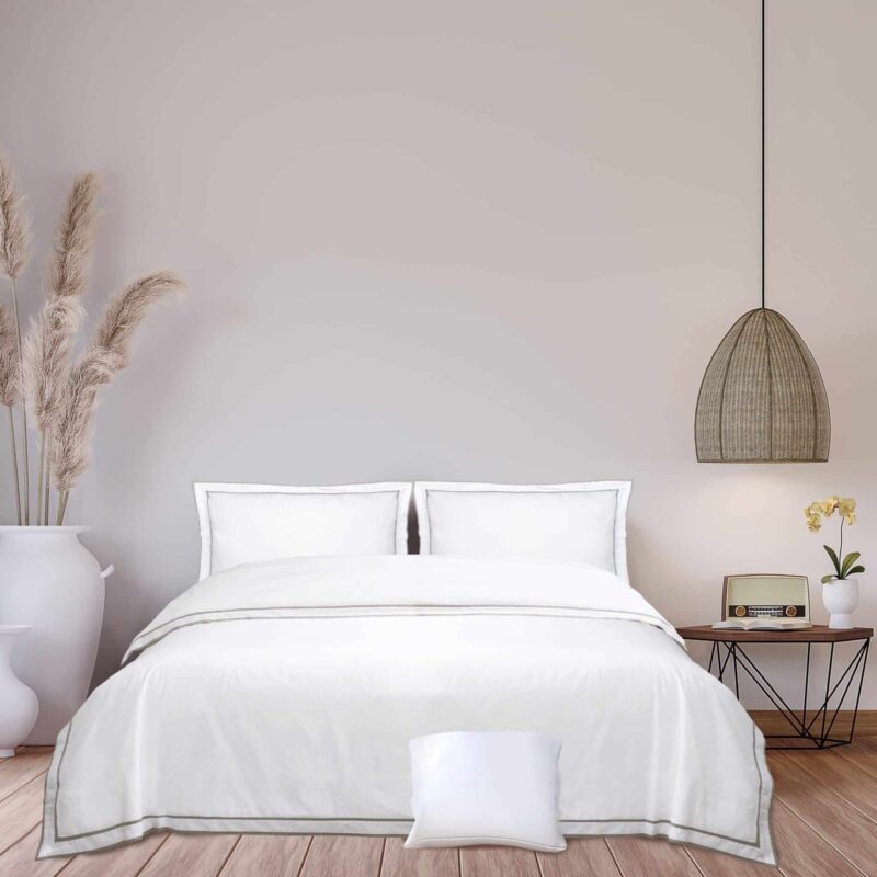 מצעים אלכסה – לבן אפור